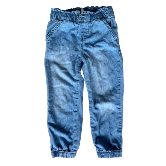 Cat & Jack Girls Denim Jogger Pants Jean Joggers Denim Joggers Size 4T - Picture 1 of 7